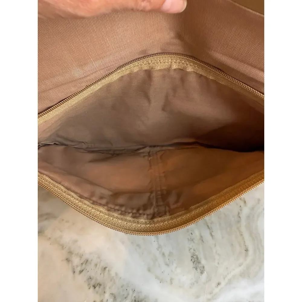 Vintage 70s Sereta Leather Fold Over Clutch Bag Tan